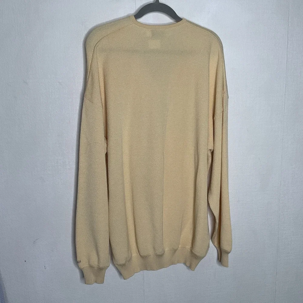 St. Croix  Foursome Sweater Men's Size 2XL ‎ Long Pastel Yellow V-Neck Pullover